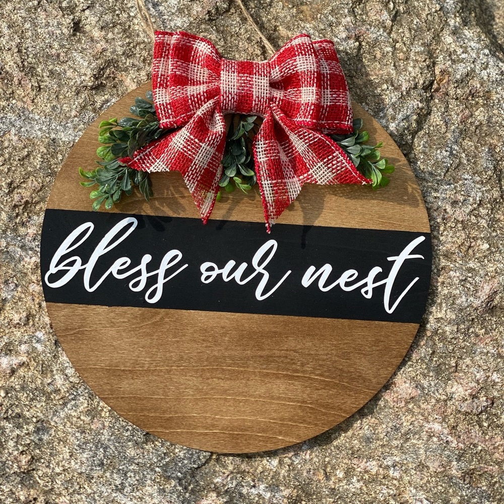 Bless Our Nest Round Sign